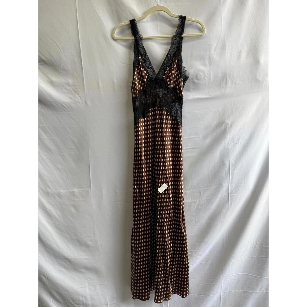Ronny Kobo Brown Holiday Dress Size S with Minor Pulled Seam & Small Snags - Picture 4 of 9